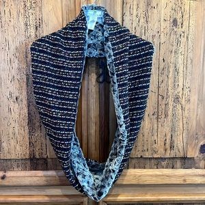 Anthropologie Madison 88 Faux Fur Animal Print Striped Infinity Scarf